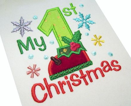 My first Christmas Appliqué Machine Embroidery Design CHR035