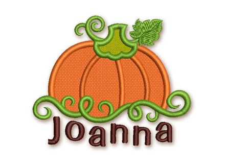 Thanksgiving Pumpkin Applique Machine Embroidery Design TG002