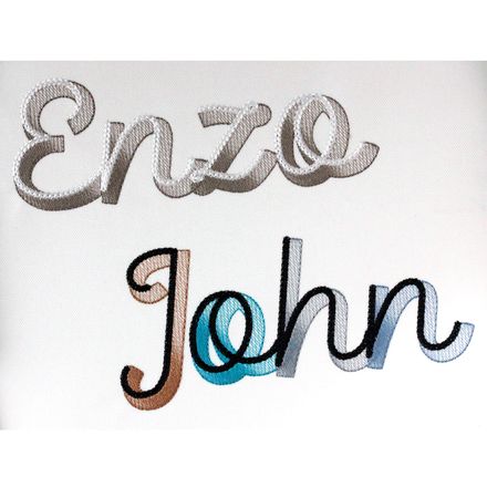Shadow Script Font Fill stitch Two colour Alphabet Letters Monogram Machine Embroidery 6 sizes