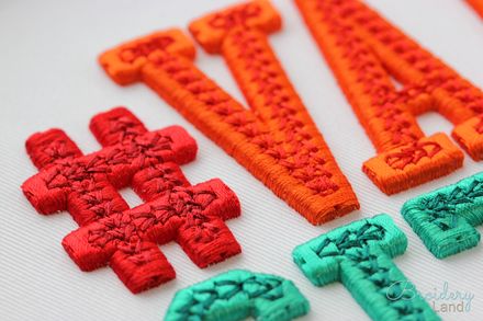 College 3D Puffy Font for Machine Embroidery Two-Colour Alphabet 6 sizes BX included