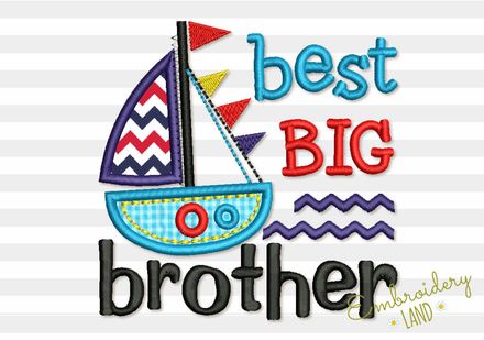 Best BIG Brother and Ship Applique BA032