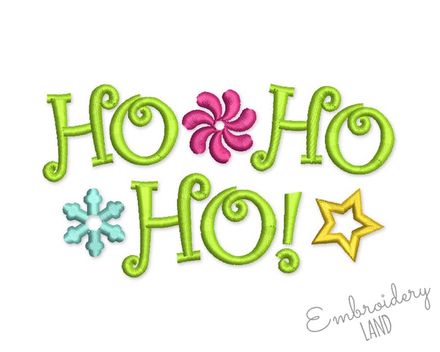 Ho Ho Ho Christmas Machine Embroidery Design CHR049