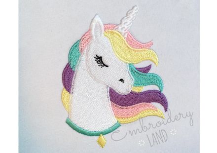 Unicorn Filled Machine Embroidery Design AN063