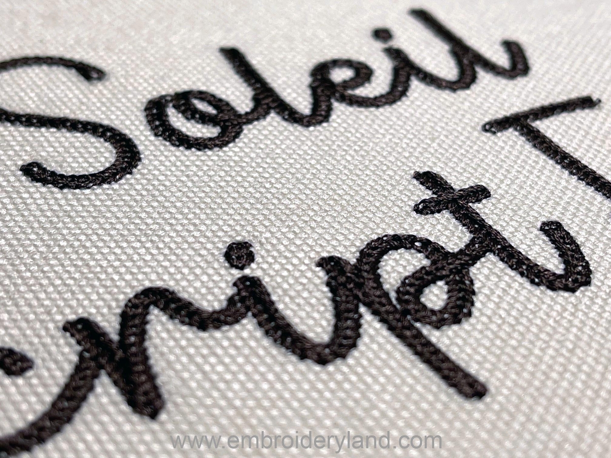 Dense Chain Script Machine Embroidery Font 