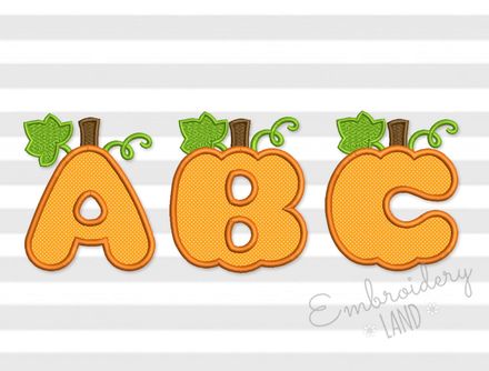 A-Z Pumpkin Applique Alphabet AL055