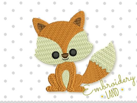 Little Foxy Filled Machine Embroidery Design AN031