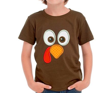 Turkey Face T-shirt Applique Machine Embroidery Design TG022