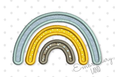 Rainbow Satin Applique Machine Embroidery Design DE094