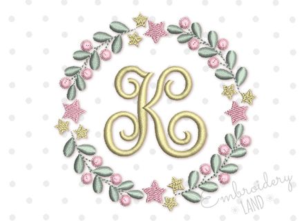 Christmas Elegant Font Frame Machine Embroidery Design FF037