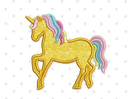 Unicorn Applique Machine Embroidery Design AN060