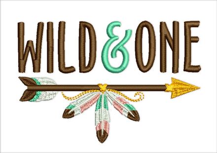 Wild and One Arrow Machine Embroidery Design DE063