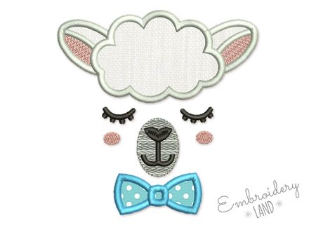 Llama Boy Applique Machine Embroidery Design AN058