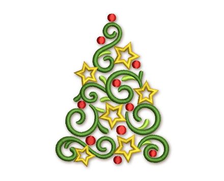 Christmas Tree Beautiful Elegant Machine Embroidery Design CHR038