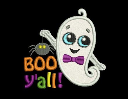 Boo y&#x27;all! Baby Boy Halloween Applique HAL007