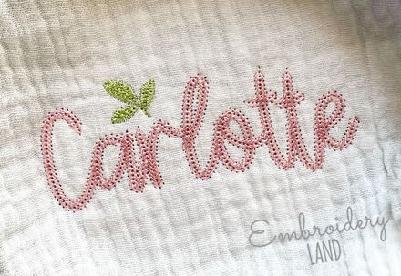 &quot;ChainScript&quot; Embroidery Font 5 sizes AL117