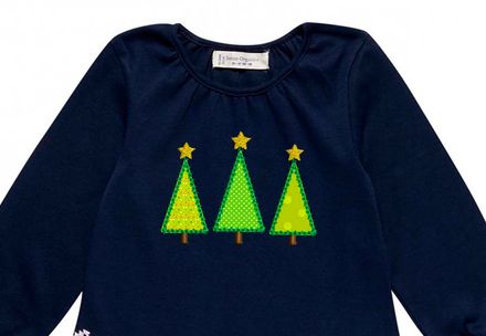 Three Christmas Trees Applique Machine Embroidery Design CHR074