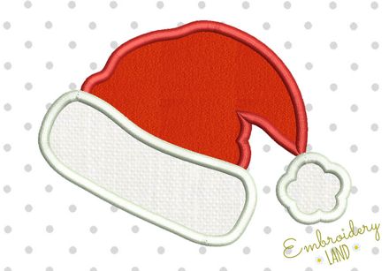 Santa Hat Applique Machine Embroidery Design CHR056