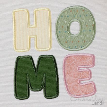 Applique Font for Machine Embroidery - Custom Monogram - 7 Sizes - BX included