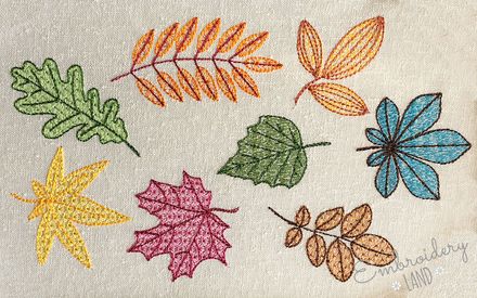 Fall Leaves Motif Filled Machine Embroidery Designs Set DE056