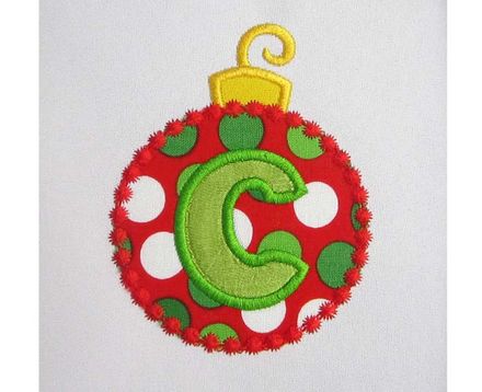 Christmas Ball Font Frame Monogram Applique Embroidery Design CHR033