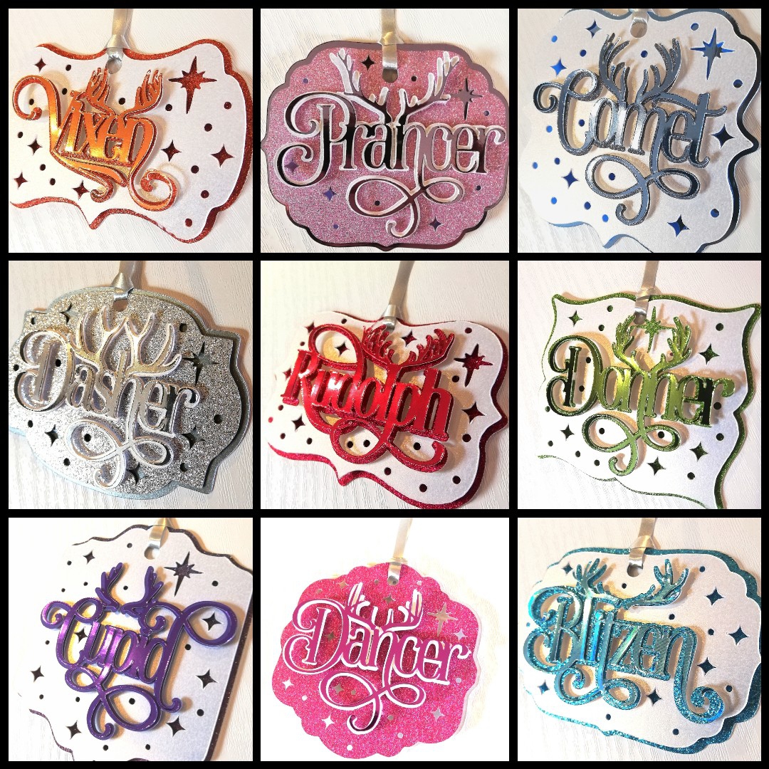 set of 9 3d gift tags SVG PNG DXF