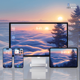 Tranquil Cloudscape Sunrise Wallpaper Set - 4K Ultra HD for Mobile Tablet  Desktop - Mountain Sky Sc