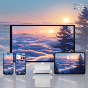 Tranquil Cloudscape Sunrise Wallpaper Set - 4K Ultra HD for Mobile Tablet  Desktop - Mountain Sky Sc
