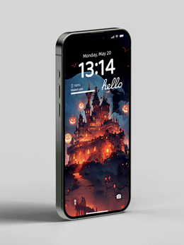 Halloween Haunted Castle Wallpaper for iPhone &amp; Android | Spooky Pumpkin Night Theme 