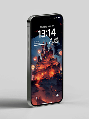 Halloween Haunted Castle Wallpaper for iPhone &amp; Android | Spooky Pumpkin Night Theme 