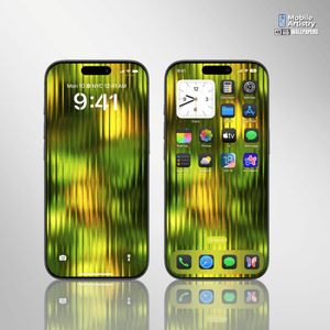 Gold Ribbed Glass Effect Phone Wallpaper | 4K HD for iPhone &amp; Android | Sleek Elegant Design Wallpap