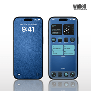 Blue Leather Texture Wallpaper | 4K HD for iPhone &amp; Android | Elegant Screen Background | Smartphone