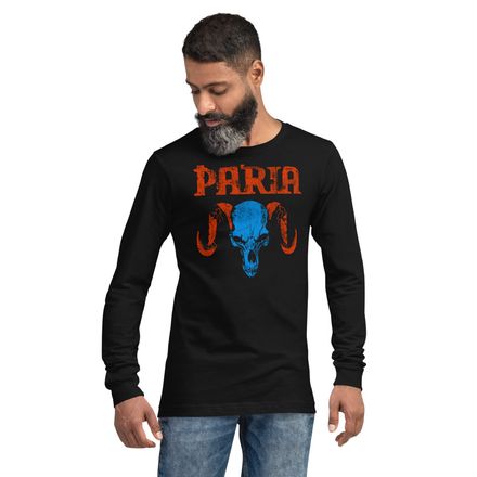 Horned Skull - Red/Blue - Long Sleeve T-Shirt