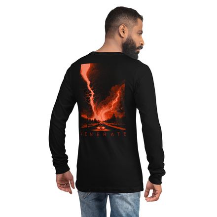 Venerate Corner Logo / Back Print Long Sleeve Unisex Tee