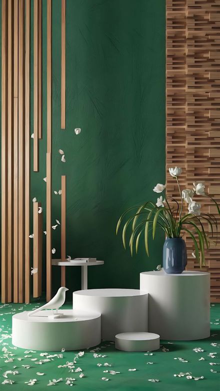Modern Green Wall Composition  A01
