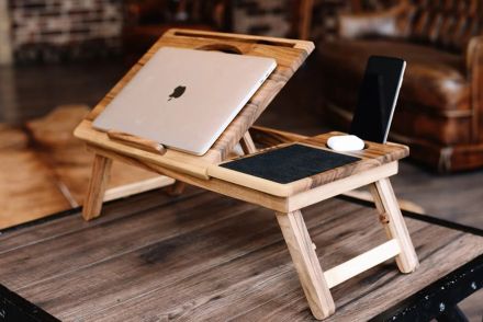 Wooden laptop stand