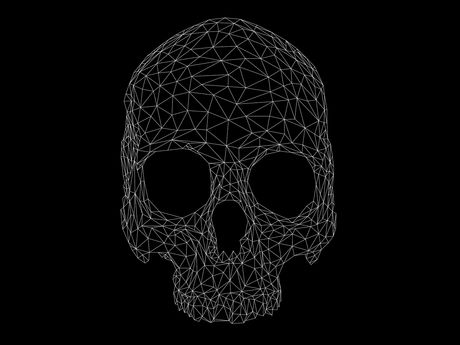 A2 Geometric Skull Print