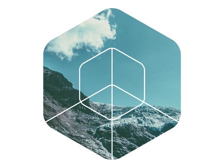 A2 Geometric Landscape Print