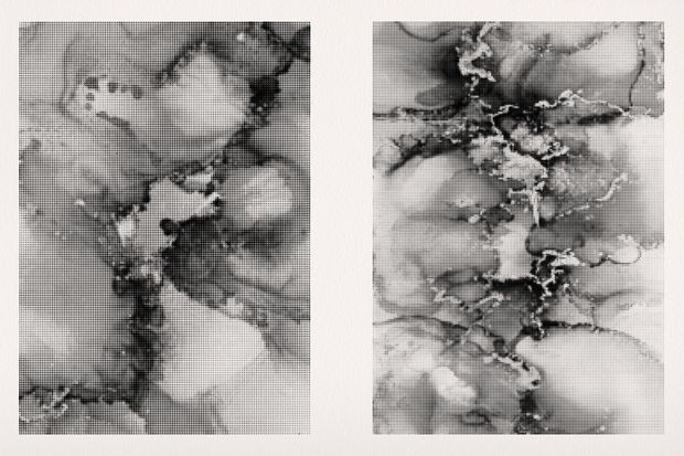 Liquid Ink Halftones - Vector &amp; PNG