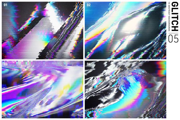 Glitch 05 - 12 Abstract Backgrounds