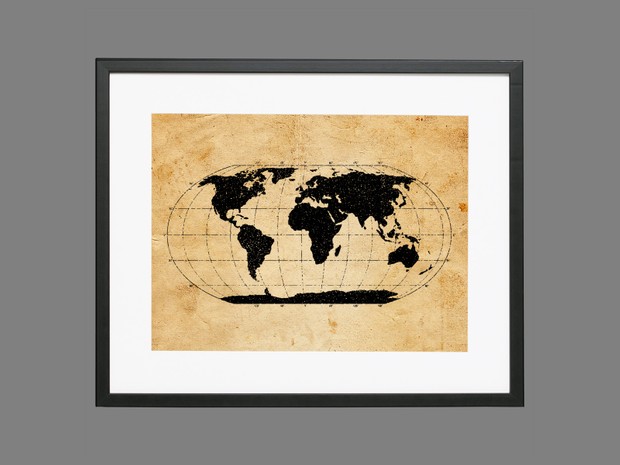 World Map Stamp