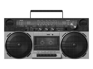 Retro Halftone Boombox Sticker