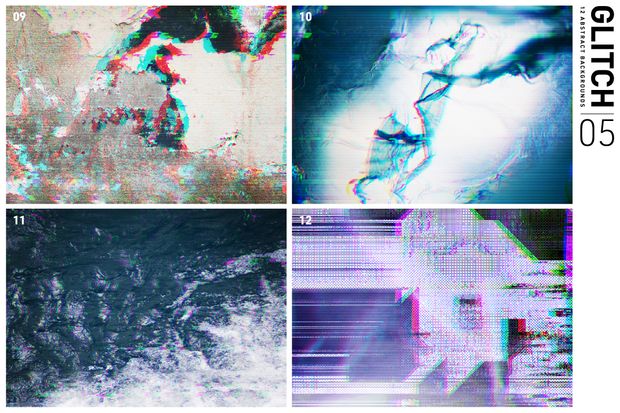 Glitch 05 - 12 Abstract Backgrounds