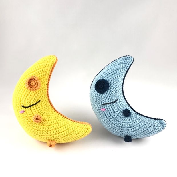 Crochet Amigurumi Pattern Femma Moon Plush Pillow
