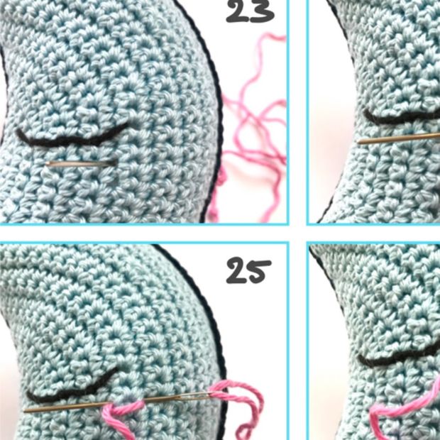 Crochet Amigurumi Pattern Femma Moon Plush Pillow