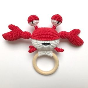 Crochet Amigurumi Pattern Rocco Crab Teether Baby Toy