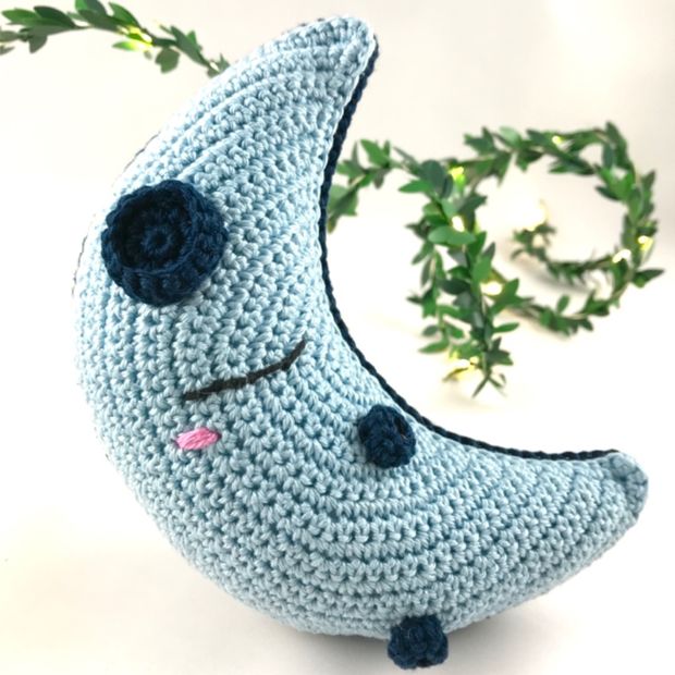 Crochet Amigurumi Pattern Femma Moon Plush Pillow