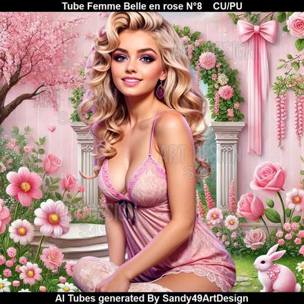 SAD - Tube Femme Belle en rose N°8