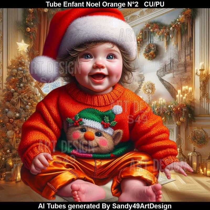 SAD - Tube Enfant Noel Orange N°2