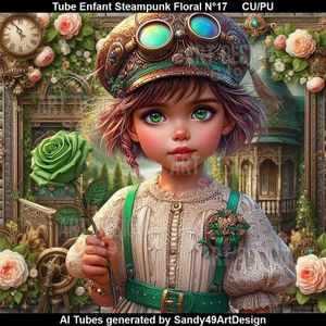 SAD - Tube Enfant Steampunk Floral N°17