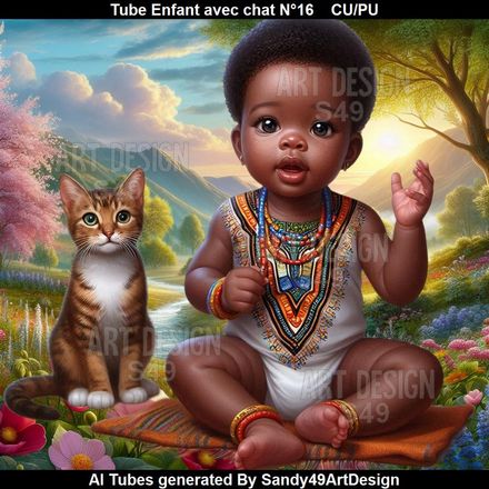 SAD - Tube Enfant avec chat N°16